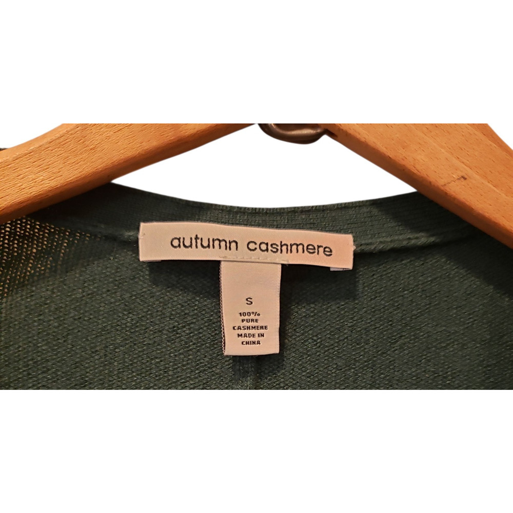 Autumn Cashmere Womens Cashmere Green Long Sleeve Open Sweater Cardigan S - Picture 6 of 7